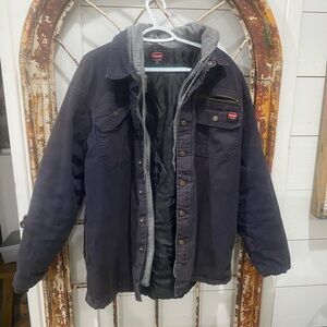 Men's Wrangler Workwear Black Quilted  Hooded Jacket XL/XG 46-48